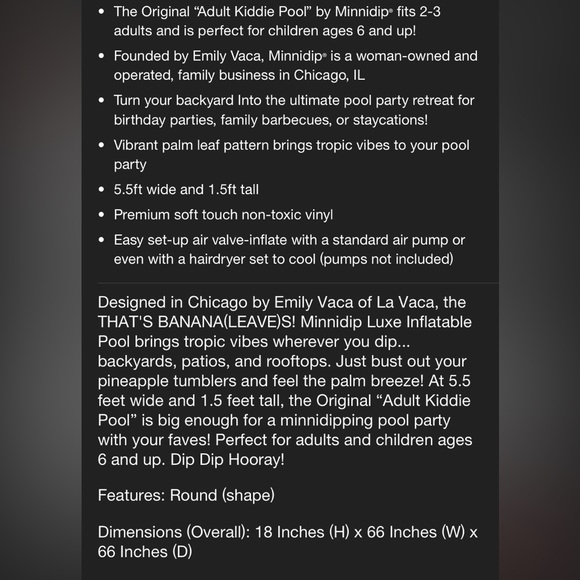 Minnidip Pool - That’s Banana Leaves - Picture 3 of 5